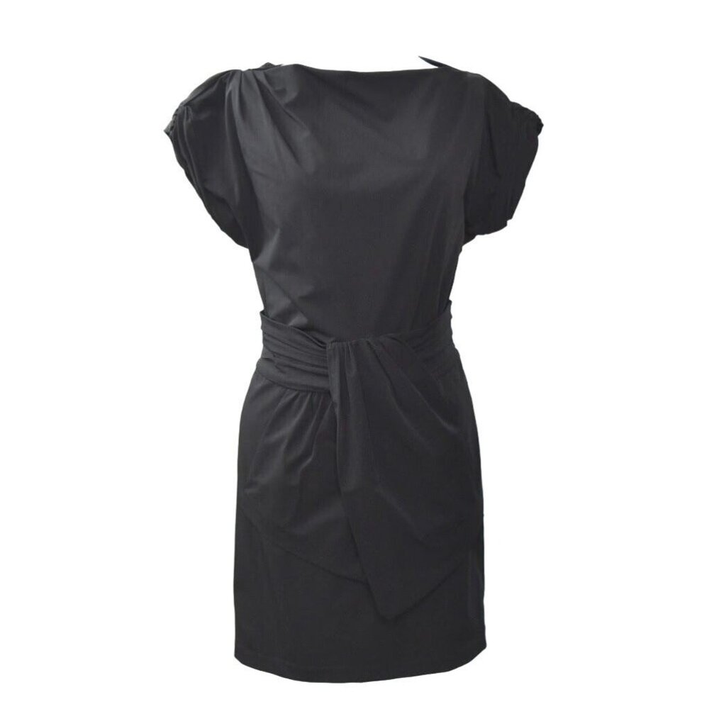 Diane Von Furstenberg Black Short Sleeve Sheath Dress Size 4 Pockets